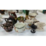 A selection of decorative china including teapots, Wedgwood; etc.