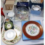 A selection of bone china and glass presentation wares