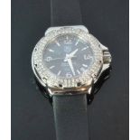 A Tag Heuer Formula One Professional, Stainless Steel and Diamond Ladies WatchQuartz movementBlack