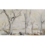 Hans Heysen 1877 - 1968UntitledPencil wash and chalkSigned lower left14.2 x 24.3cm