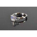 18ct White Gold Diamond RingA 1.07ct emerald cut diamond four claw set ColourH/I, Clarity VVS with