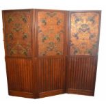 A Three Door Panel, Room Divider ScreenLate 19th / Early 20th centuryEach door constructed from