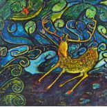 George Duerden 1926 - 1990The Stag with One EyeOil on boardSigned and dated 1970 lower left60 x 60cm