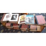 A Collection of 32 Leather Bound Volumes:  Country Life Magazine with Oak BookcaseCirca 1940’