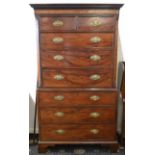 A Georgian Mahogany Chest on ChestEarly 19th century, and laterThe chest comprises of two half