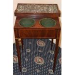 A Rare Georgian Mahogany Champagne Table with French Marble Top Early 19th centuryThe top has a