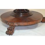 A William IV Brazilian Rosewood, Tilt-Top RoundDining TableCirca 1830’sHaving a turned baluster