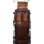 A Victorian Mahogany and Rosewood Jewellery / Specimen CabinetMid 19th centuryThe top part with 10