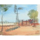 Kevin Charles (Pro) Hart 1928 - 2006 - Landscape and Windmill - Watercolour - Signed lower right -