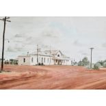 Desmond John Brennan b.1945 - Coolgardie Railway Station - Watercolour - Signed and dated 75 lower