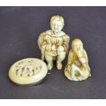 i) Two Carved Ivory Netsuke’s - Early to mid 20th century - One signed character marks verso -