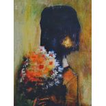 Charles Blackman b.1928 - Girl with Yellow Bouquet - Archival pigment print on art paper - Signed