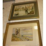 Two framed scenic watercolour paintings