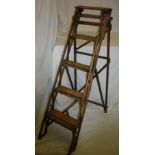 Hatherley vintage four step ladder with brass trim