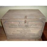 Small wooden advertising box 14" across; Eley arms ammunition case