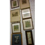 Group framed pictures and watercolours
