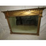 19th century gilt overmantel mirror 44.5 x 33"