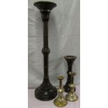 Group of modern candlesticks incl. large alter candlestand