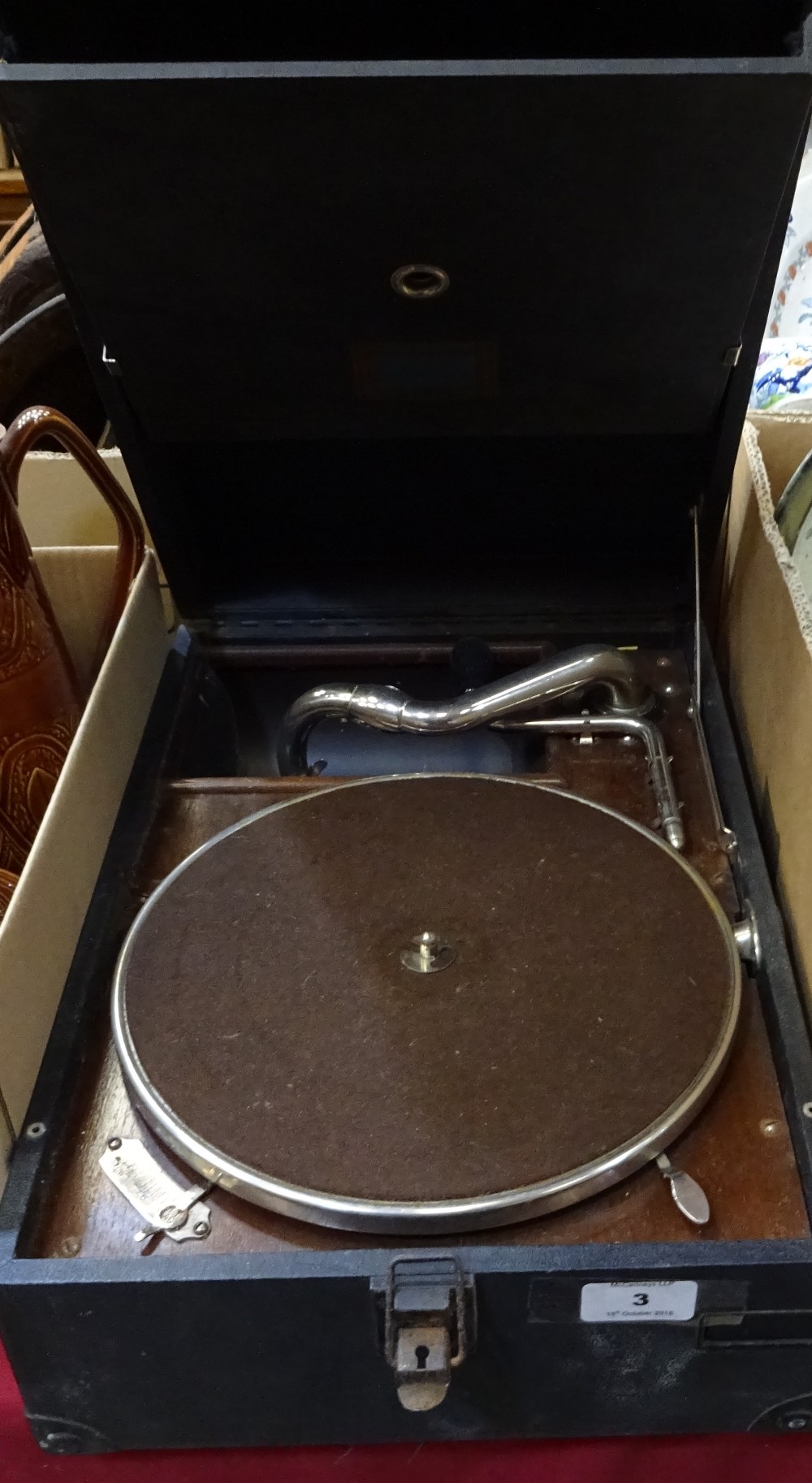 An Electrola travelling record player