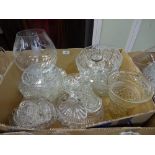 Cut and pressed glass to include vases, bowls etc.