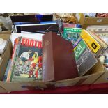 Football magazines, theatre programmes, football programmes, fictional and sporting books etc.