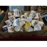 A large quantity of commemorativeware mugs