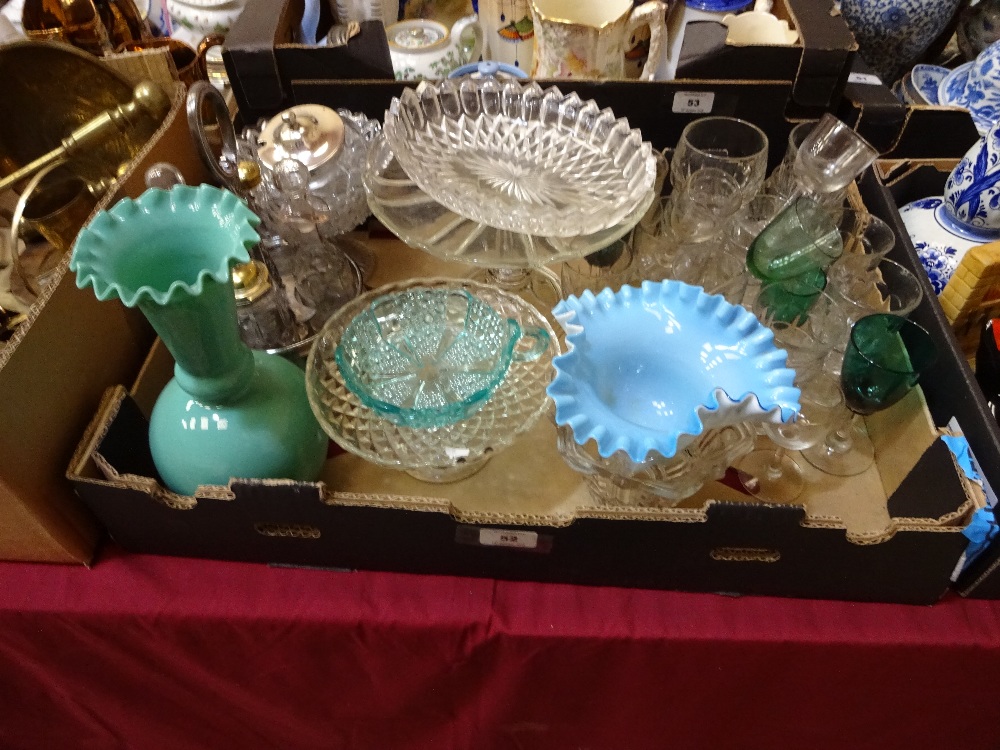 Glassware to include vases, wines, condiment etc.