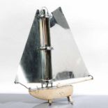 POLISHED STEEL SAILING SHIP HEATER  circa 1940, makers Bunting, 78cm high