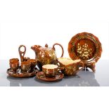 VICTORIAN LINTHORPE TWENTY PIECE PART BREAKFAST SERVICE designed by Christopher Dresser, decorated