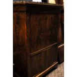 MID 19TH-CENTURY MARBLE TOPPED MAHOGANY SECRETAIRE A ABBATANT with concealed drawer above fall front