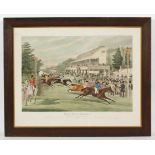 FOUR VICTORIAN HAND COLOURED HORSE RACING PRINTS three after F. C Turner, etched by Charles Hunt,