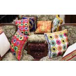 EIGHT VERSACE LABELLED CUSHIONS