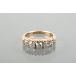 VICTORIAN DIAMOND FIVE STONE RING set with graduated old brilliant cut diamonds totalling