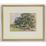 JAMES HAMILTON MCKENZIE RSW ARE ARSA (SCOTTISH 1875 - 1926), AN AYRSHIRE BYWAY watercolour on paper,