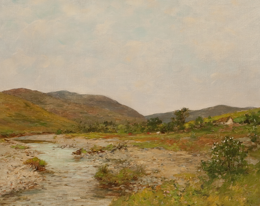 ALEXANDER KELLOCK BROWN RSA RSW RI (SCOTTISH 1849 - 1922) IN COULTER GLEN oil on canvas, signed '' - Image 2 of 2