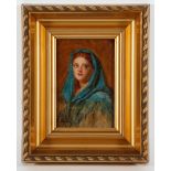 JOHN FAED RSA (SCOTTISH 1819 - 1902), HEAD OF A GIRL oil on board, signed 15cm x 10cm Framed Label