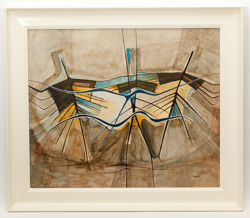 * JAMES COWIE RSA LLD (SCOTTISH 1886 - 1956), ABSTRACT COMPOSITION, UNTITLED oil on board, signed