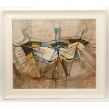 * JAMES COWIE RSA LLD (SCOTTISH 1886 - 1956), ABSTRACT COMPOSITION, UNTITLED oil on board, signed