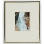 * MARDI BARRIE RSW, WATERFALL gouache on paper, signed 'Mardi' 16cm x 12cm Mounted, framed and under