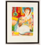 * JOHN BELLANY CBE RA HRSA, SAMSON AND DELILAH etching with aquatint in colours, signed and numbered