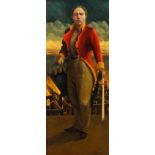 * CONRAD NELSON (SCOTTISH), SELF PORTRAIT AS AN ADMIRAL oil on canvas, signed 180cm x 76cm (71 x