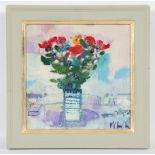 RORY MCLAUCHLAN, VALENTINE ROSES oil on board, signed 30.5cm x 30.5cm Framed