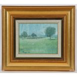 * JOE HARGAN DA PAI PPAI, LOTHIAN TREES oil on canvas, signed and dated '89 19cm x 24cm Framed and