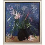* HAIDEE BECKER (AMERICAN b 1950), LILIES BLUE  oil on canvas, signed, titled and dated 1995 verso