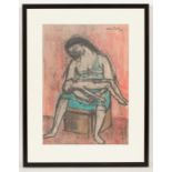 * CARLO ROSSI RSW RGI (SCOTTISH 1921 - 2010),  BABE IN ARMS monotype print, signed and dated '52