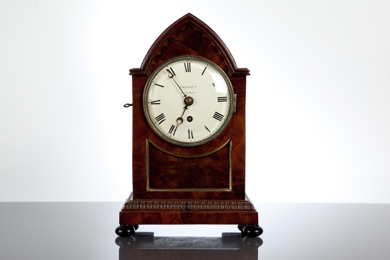 VICTORIAN MAHOGANY LANCET CLOCK