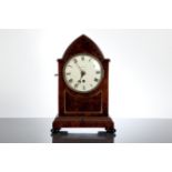 VICTORIAN MAHOGANY LANCET CLOCK