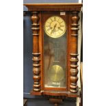 EARLY 20TH CENTURY MAHOGANY REGULATOR WALL CLOCK
maker Gustav Becker, with Roman dial and five
