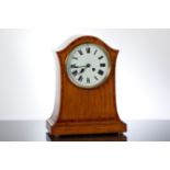 EDWARDIAN INLAID OAK BRACKET CLOCK