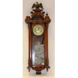 VICTORIAN MAHOGANY VIENNA WALL CLOCK